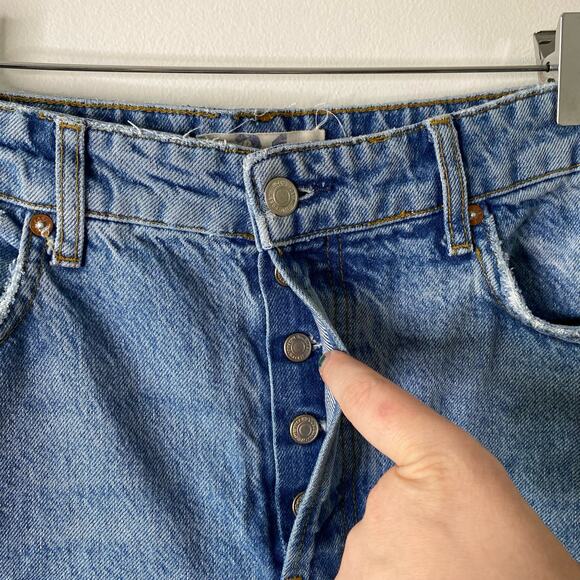 FREE PEOPLE Ranger Ripped Crop Wide Leg Jeans High Waisted Size  31 - Picture 5 of 11